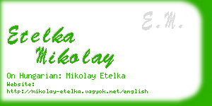 etelka mikolay business card